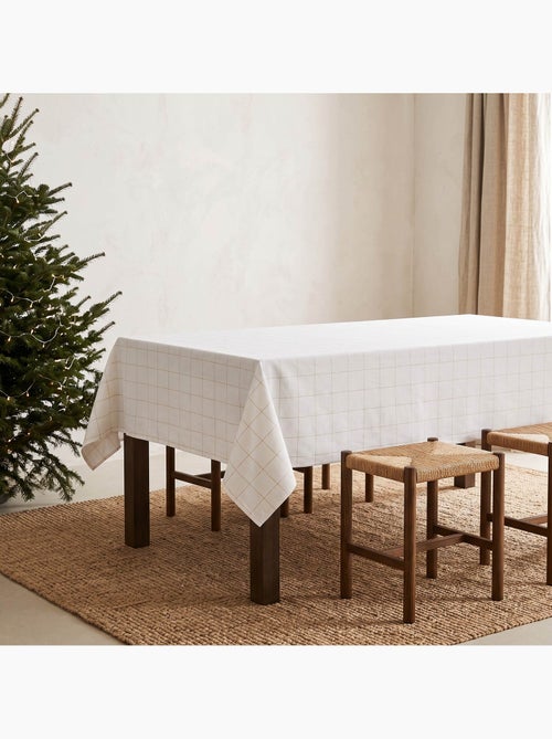 Nappe de noël en coton à carreaux avec fil lurex en relief - gamusi. - Kiabi Nappe de noël en coton à carreaux avec fil lurex en relief - gamusi. - Kiabi