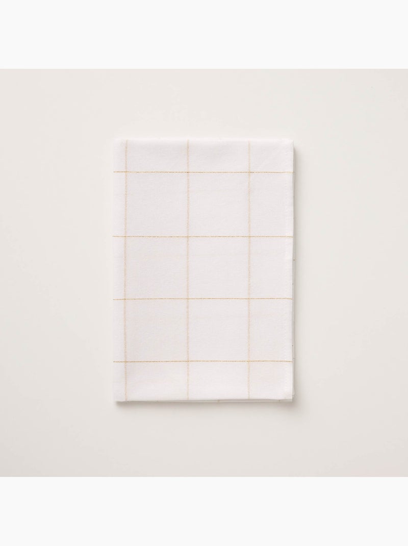 Nappe de noël en coton à carreaux avec fil lurex en relief - gamusi. Blanc - Kiabi