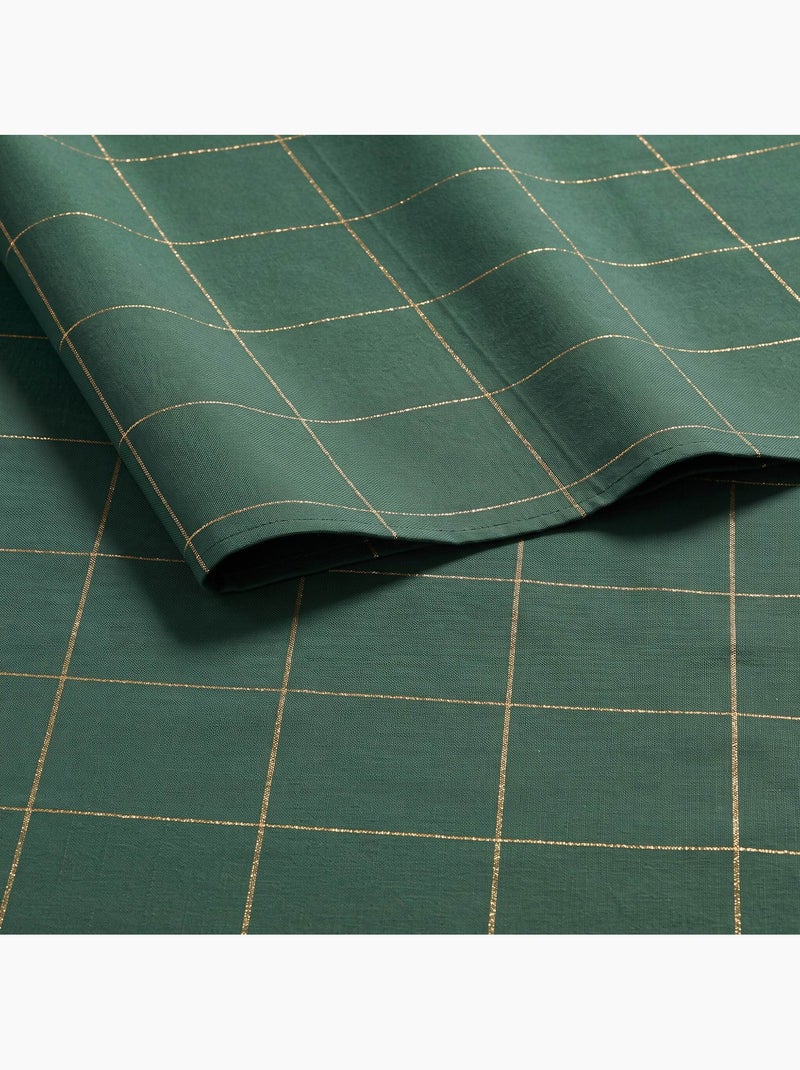 Nappe de noël en coton à carreaux avec fil lurex en relief - gamusi. Vert - Kiabi