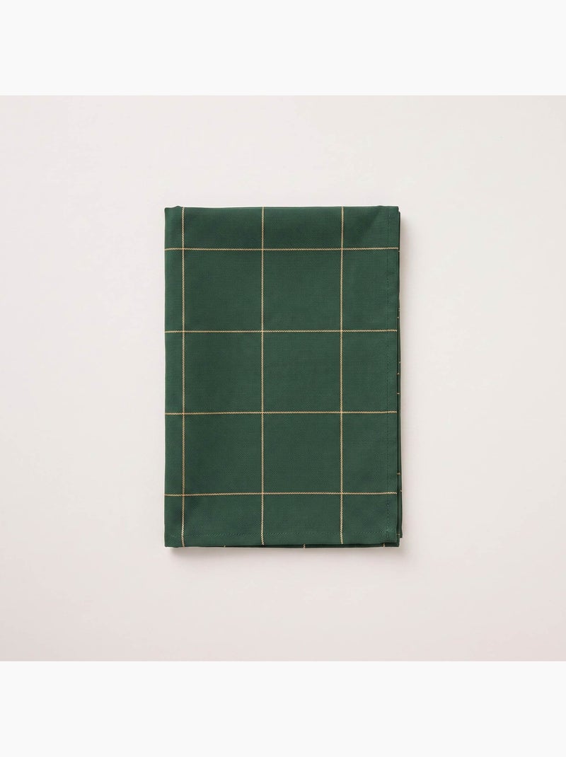 Nappe de noël en coton à carreaux avec fil lurex en relief - gamusi. Vert - Kiabi