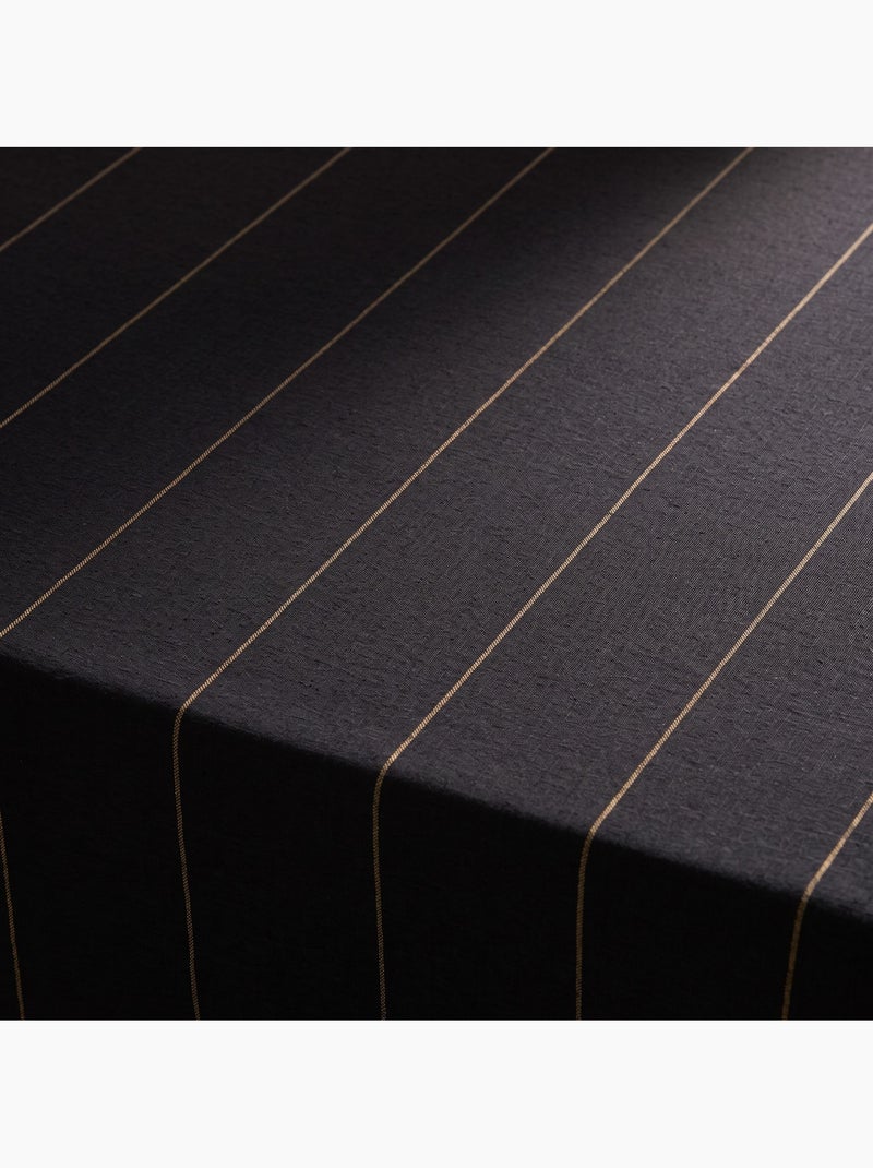 Nappe de noël en coton à rayures avec fil lurex en relief - gamusi. Noir - Kiabi