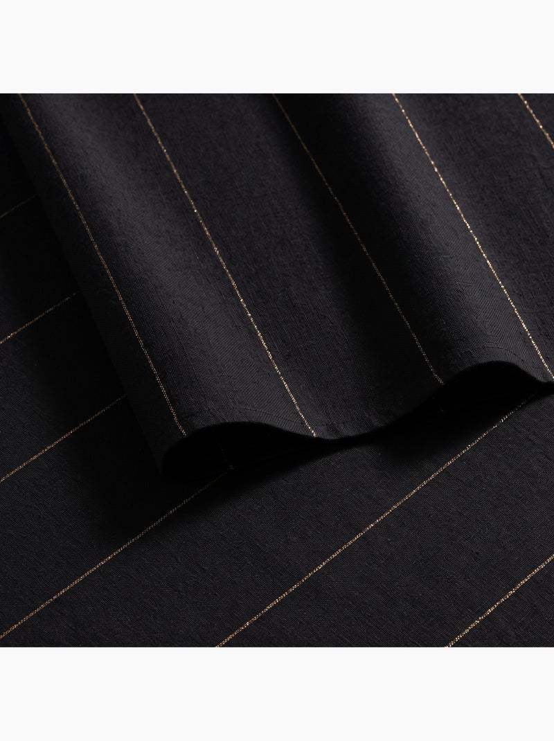 Nappe de noël en coton à rayures avec fil lurex en relief - gamusi. Noir - Kiabi