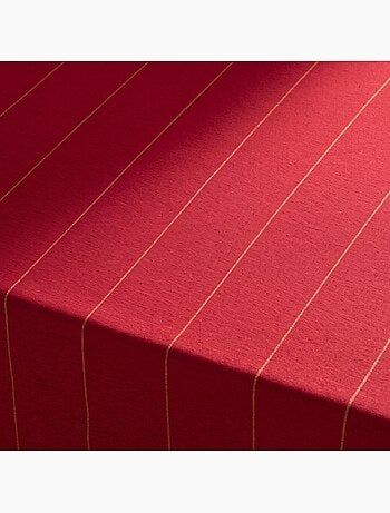 Nappe de noël en coton à rayures avec fil lurex en relief - gamusi.