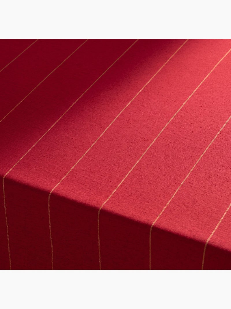 Nappe de noël en coton à rayures avec fil lurex en relief - gamusi. Rouge - Kiabi