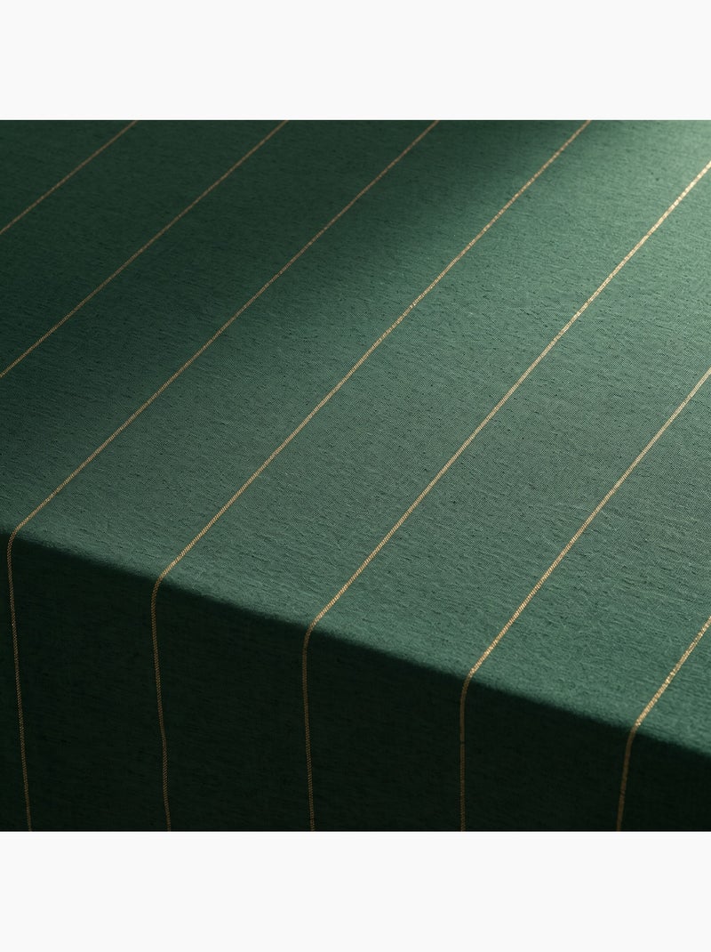 Nappe de noël en coton à rayures avec fil lurex en relief - gamusi. Vert - Kiabi
