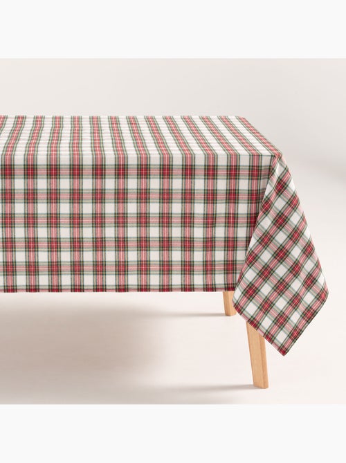Nappe de noël en coton, fil doré en relief, carreaux tartan - gamusi - Kiabi
