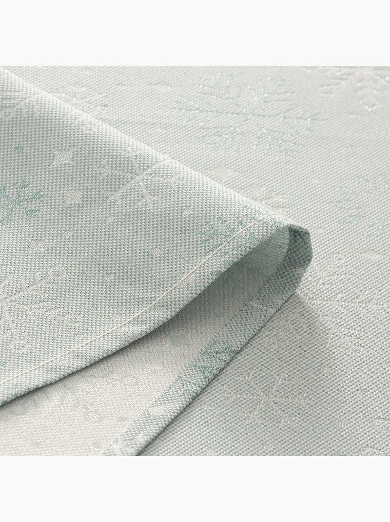 Nappe de noël en coton, flocons de neige dorés en relief - gamusi Bleu Argenté - Kiabi