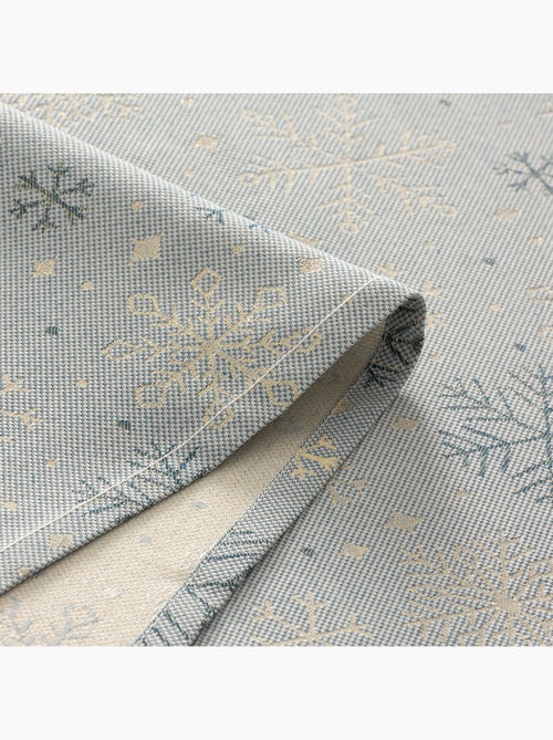 Nappe de noël en coton, flocons de neige dorés en relief - gamusi - Kiabi Nappe de noël en coton, flocons de neige dorés en relief - gamusi - Kiabi