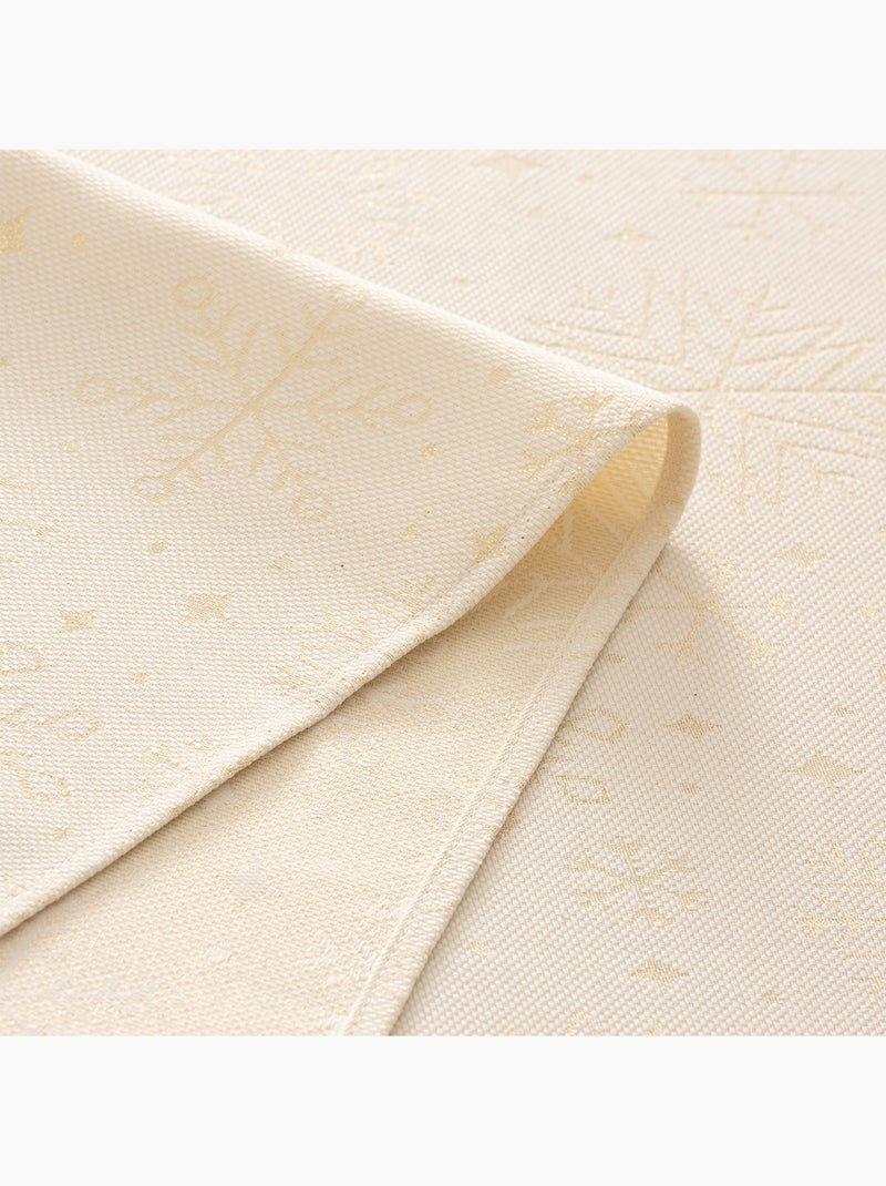 Nappe de noël en coton, flocons de neige dorés en relief - gamusi Ecru - Kiabi