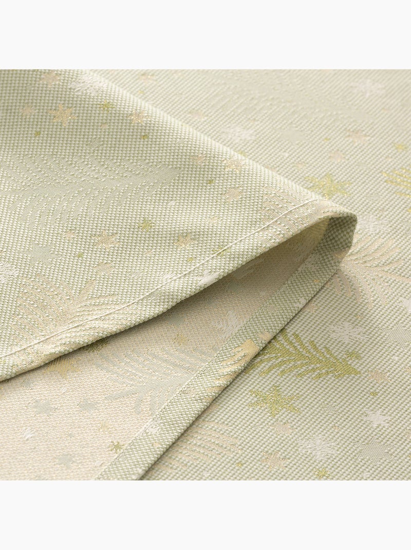 Nappe de noël en coton, sapins et étoiles dorés en relief - gamusi Vert/Or - Kiabi
