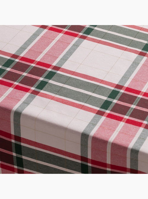 Nappe de noël en coton texturé avec fil lurex en relief, motif tartan - gamusi. - Kiabi