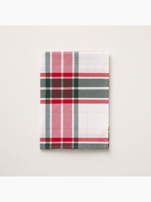 Nappe de noël en coton texturé avec fil lurex en relief, motif tartan - gamusi. - Kiabi