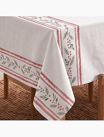 Nappe de noël imperméable avec bordure de houx - gamusi.