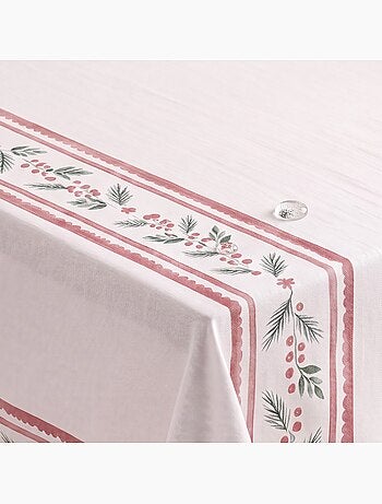 Nappe de noël imperméable avec bordure de houx - gamusi.