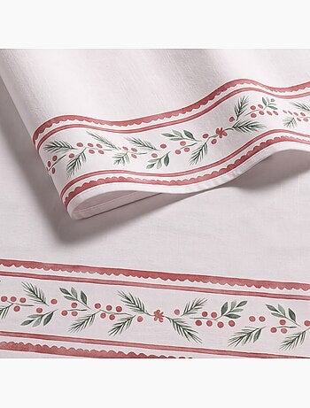 Nappe de noël imperméable avec bordure de houx - gamusi.