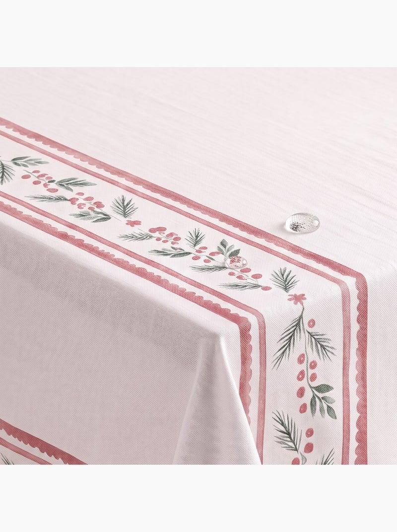 Nappe de noël imperméable avec bordure de houx - gamusi. Blanc - Kiabi