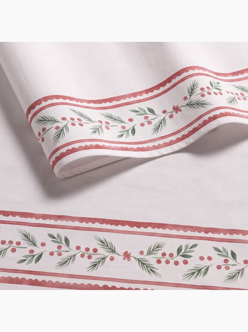 Nappe de noël imperméable avec bordure de houx - gamusi. Blanc - Kiabi