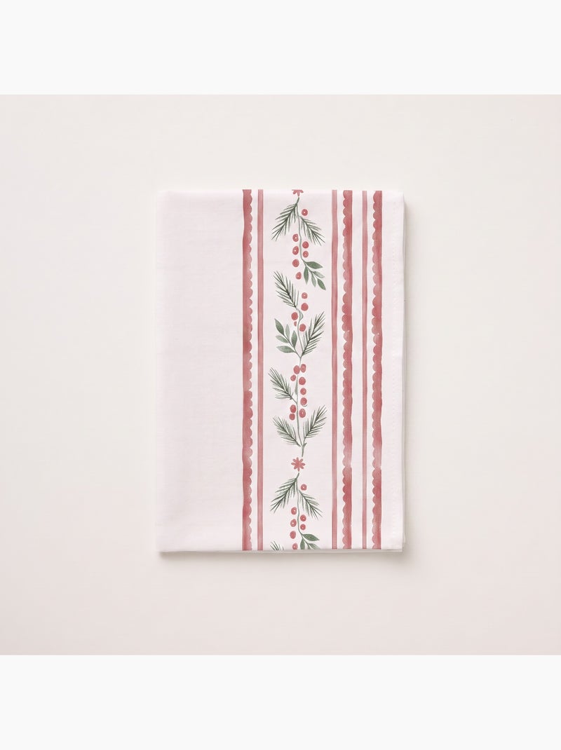 Nappe de noël imperméable avec bordure de houx - gamusi. Blanc - Kiabi