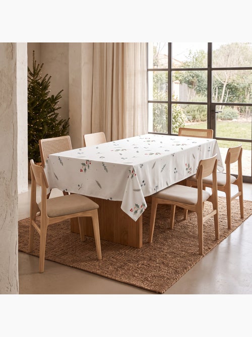 Nappe de noël imperméable avec imprimé de baies et sapins - gamusi. - Kiabi Nappe de noël imperméable avec imprimé de baies et sapins - gamusi. - Kiabi