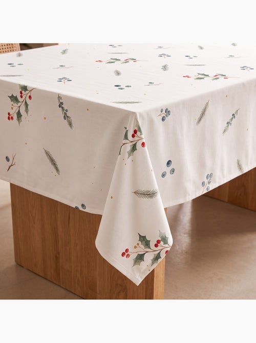Nappe de noël imperméable avec imprimé de baies et sapins - gamusi. - Kiabi Nappe de noël imperméable avec imprimé de baies et sapins - gamusi. - Kiabi