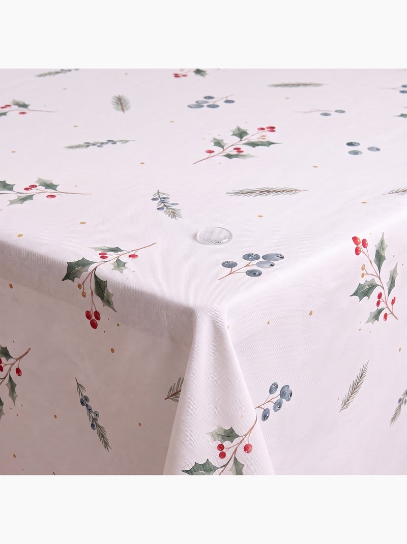 Nappe de noël imperméable avec imprimé de baies et sapins - gamusi. Blanc - Kiabi