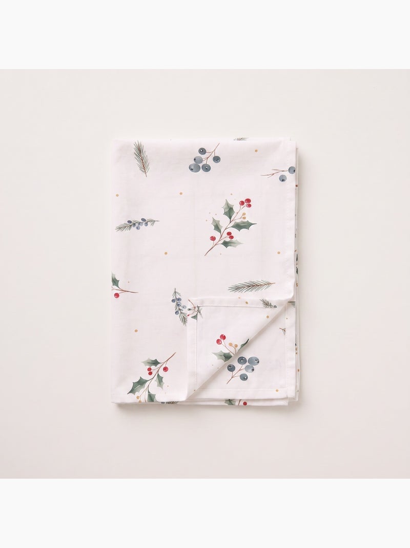 Nappe de noël imperméable avec imprimé de baies et sapins - gamusi. Blanc - Kiabi