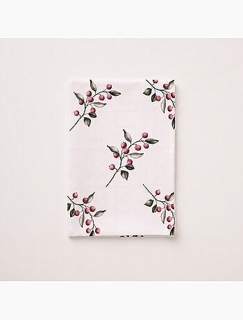 Nappe de noël imperméable avec imprimé de branches de houx - gamusi.