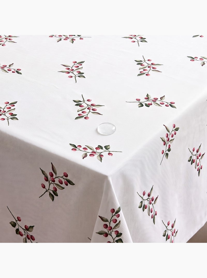 Nappe de noël imperméable avec imprimé de branches de houx - gamusi. Blanc - Kiabi