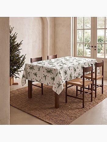 Nappe de noël imperméable avec imprimé de branches de sapin - gamusi.