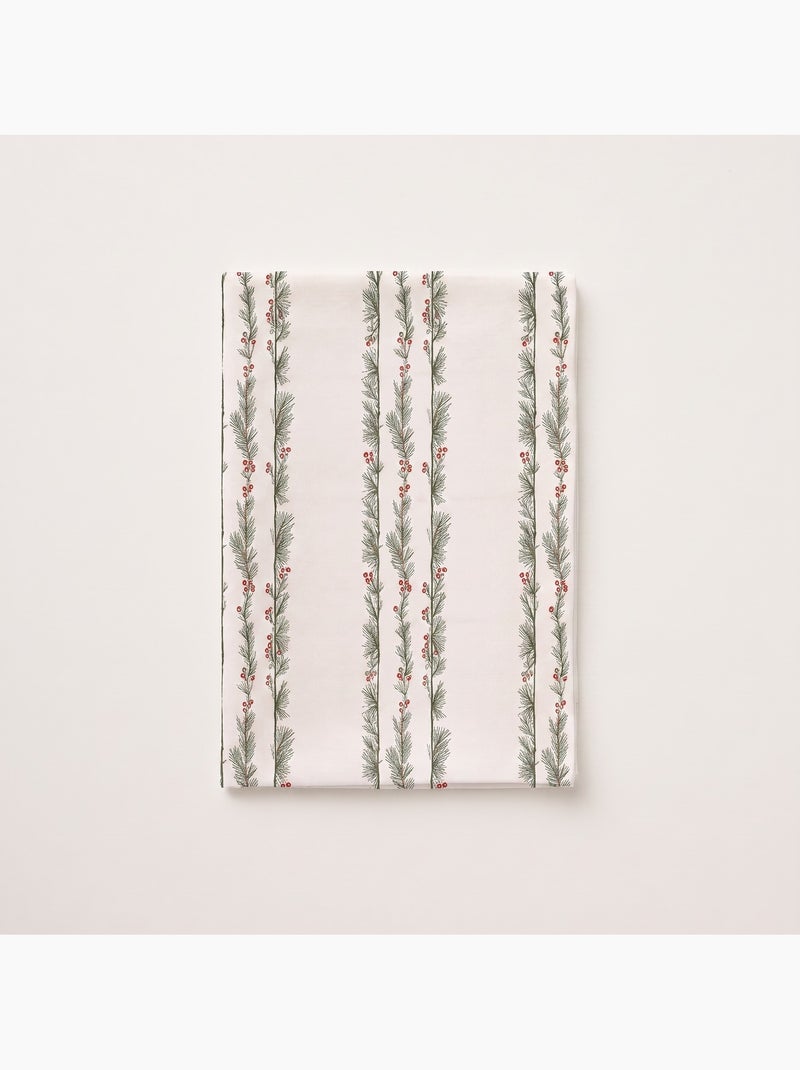 Nappe de noël imperméable avec imprimé de guirlandes de houx - gamusi. Blanc - Kiabi