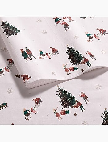 Nappe de noël imperméable avec imprimé de scènes hivernales - gamusi.