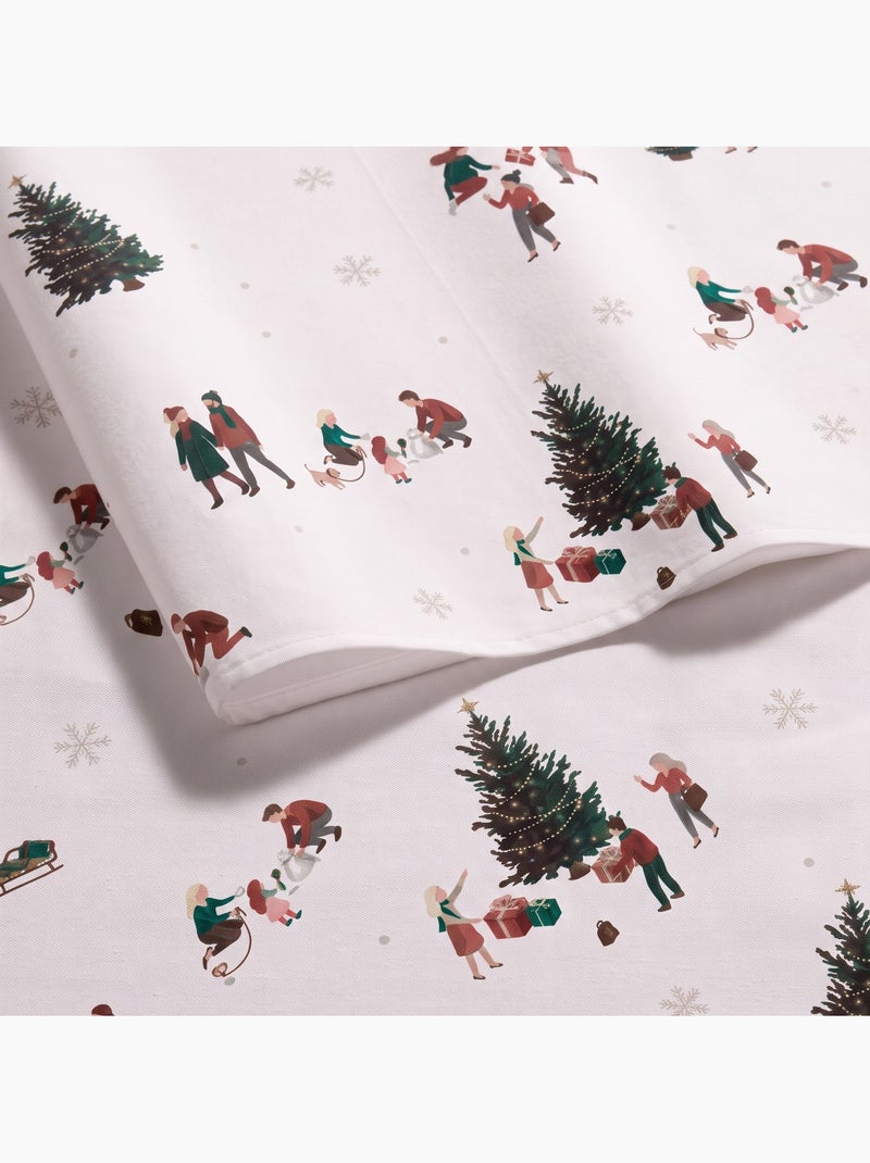 Nappe de noël imperméable avec imprimé de scènes hivernales - gamusi. Blanc - Kiabi