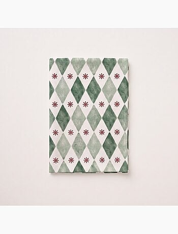 Nappe de noël imperméable avec imprimé géométrique de losanges et étoiles - gamusi.