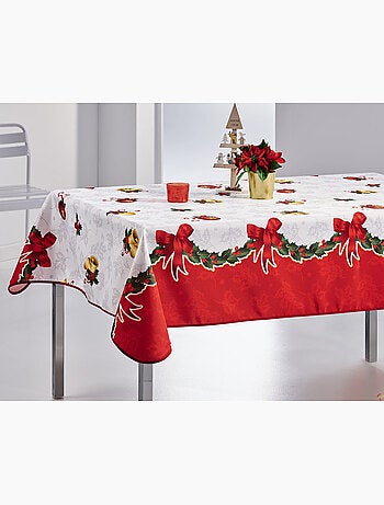 Nappe de Noël motifs Cloche - Anti tâches