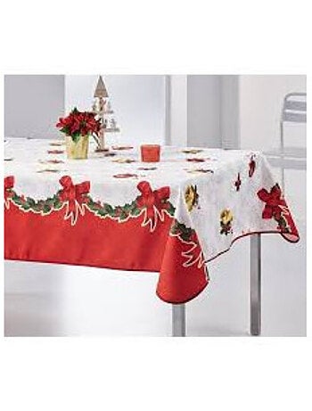 Nappe de Noël motifs Cloche - Anti tâches