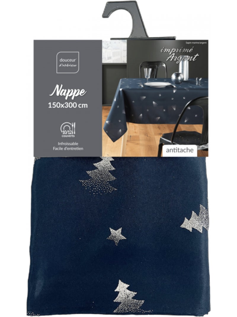 Nappe de Noël Sapin argenté Bleu - Kiabi