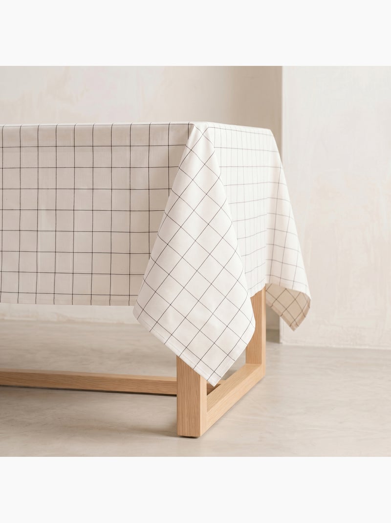 Nappe en coton à carreaux, fil teint en relief - Gamusi. Blanc - Kiabi