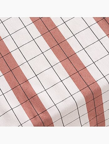 Nappe en coton à rayures avec carreaux en fil teint en relief - Gamusi.