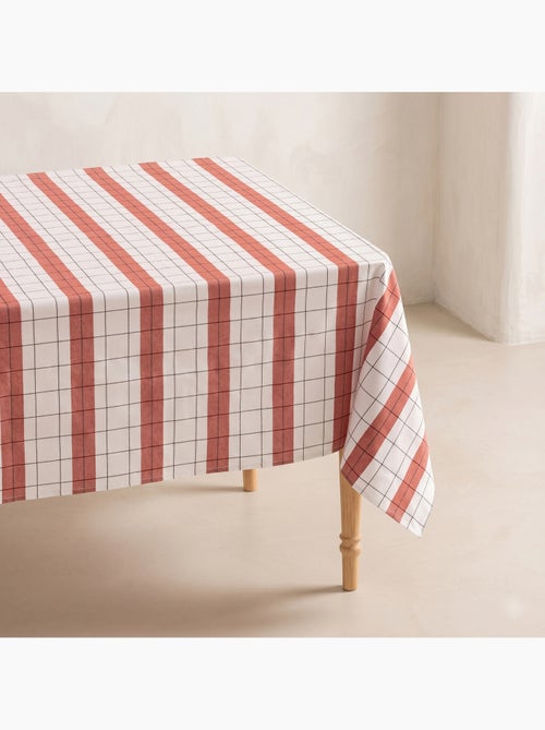 Nappe en coton à rayures avec carreaux en fil teint en relief - Gamusi. - Kiabi Nappe en coton à rayures avec carreaux en fil teint en relief - Gamusi. - Kiabi
