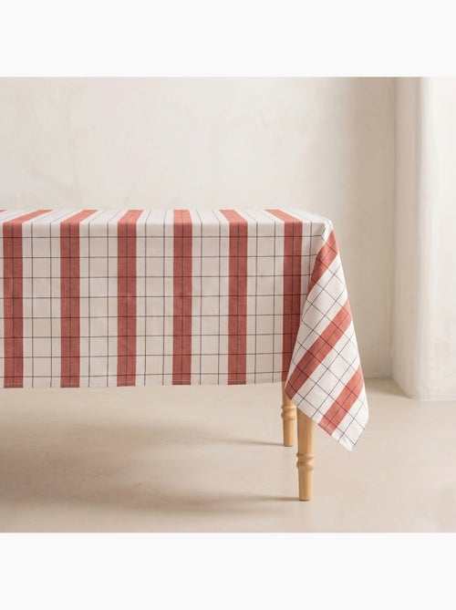 Nappe en coton à rayures avec carreaux en fil teint en relief - Gamusi. - Kiabi Nappe en coton à rayures avec carreaux en fil teint en relief - Gamusi. - Kiabi