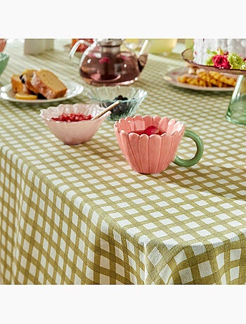 Nappe en coton fleur de rose