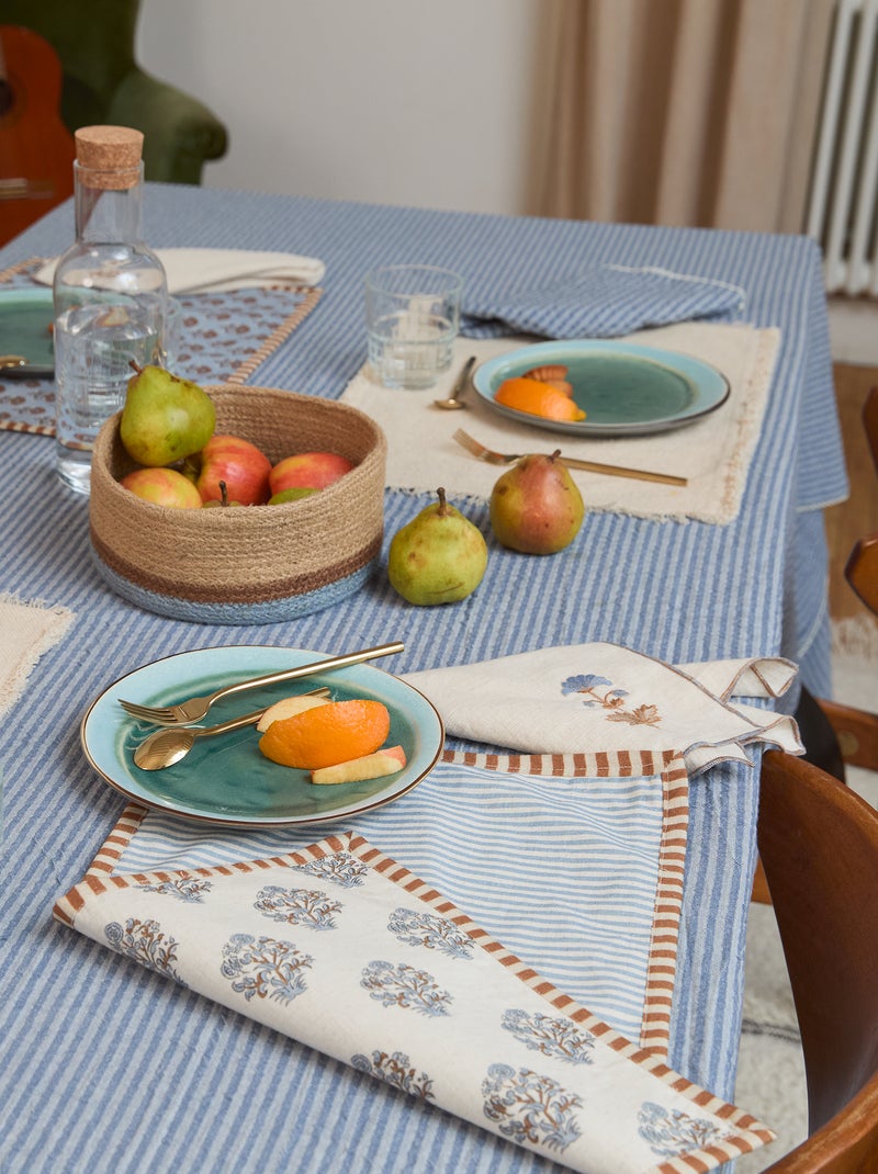 Nappe en tissu gaufré en seersucker Bleu - Kiabi