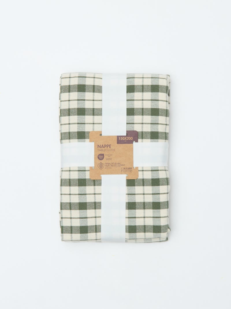 Nappe imprimée à carreaux 150 x 200 cm - Kiabi Home Kaki - Kiabi