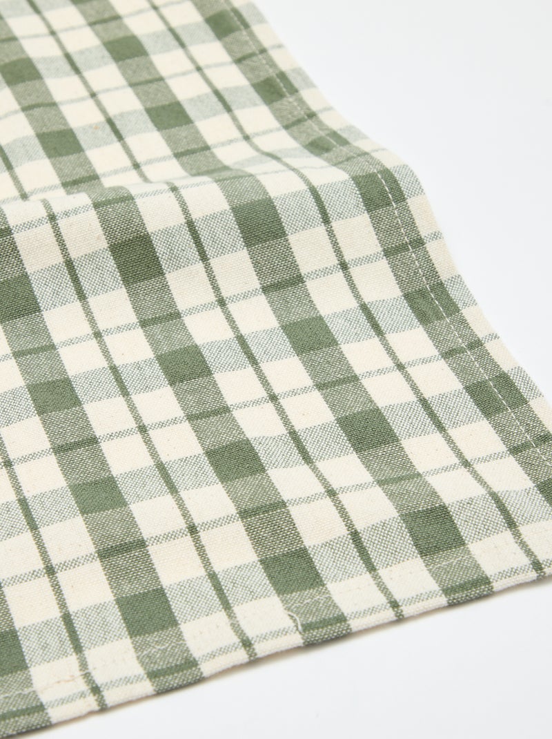 Nappe imprimée à carreaux 150 x 300 cm - Kiabi Home Kaki - Kiabi