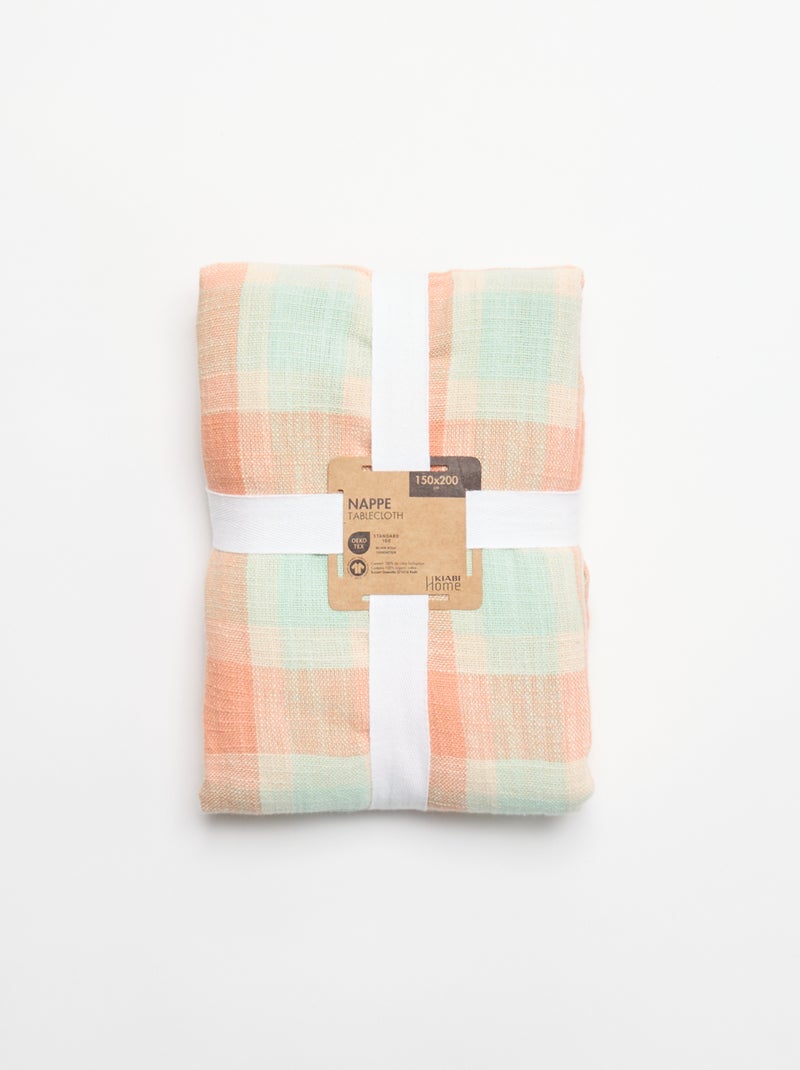Nappe imprimée à carreaux Orange - Kiabi