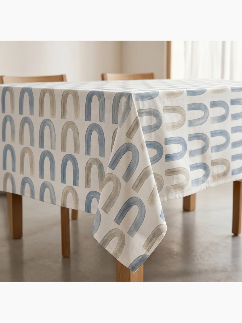 Nappe imprimée anti-taches style méditerranéen, motif Boho chic - Gamusi Bleu - Kiabi