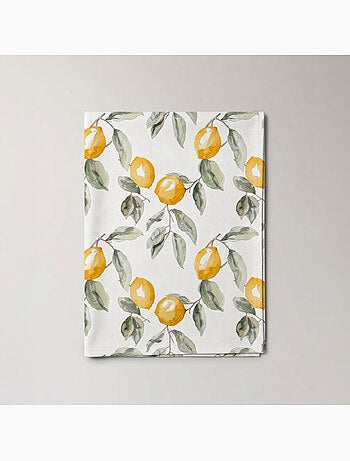 Nappe imprimée anti-taches style méditerranéen, motif citrons - Gamusi
