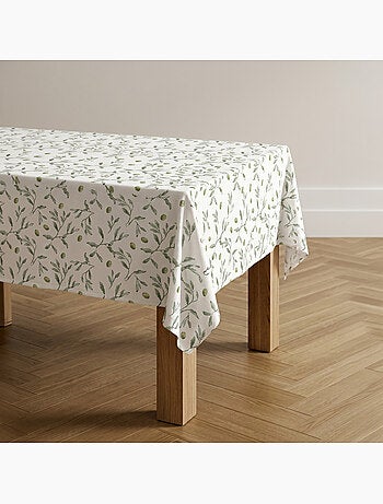 Nappe imprimée anti-taches style méditerranéen, motif olivier - Gamusi