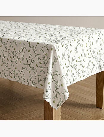 Nappe imprimée anti-taches style méditerranéen, motif olivier - Gamusi