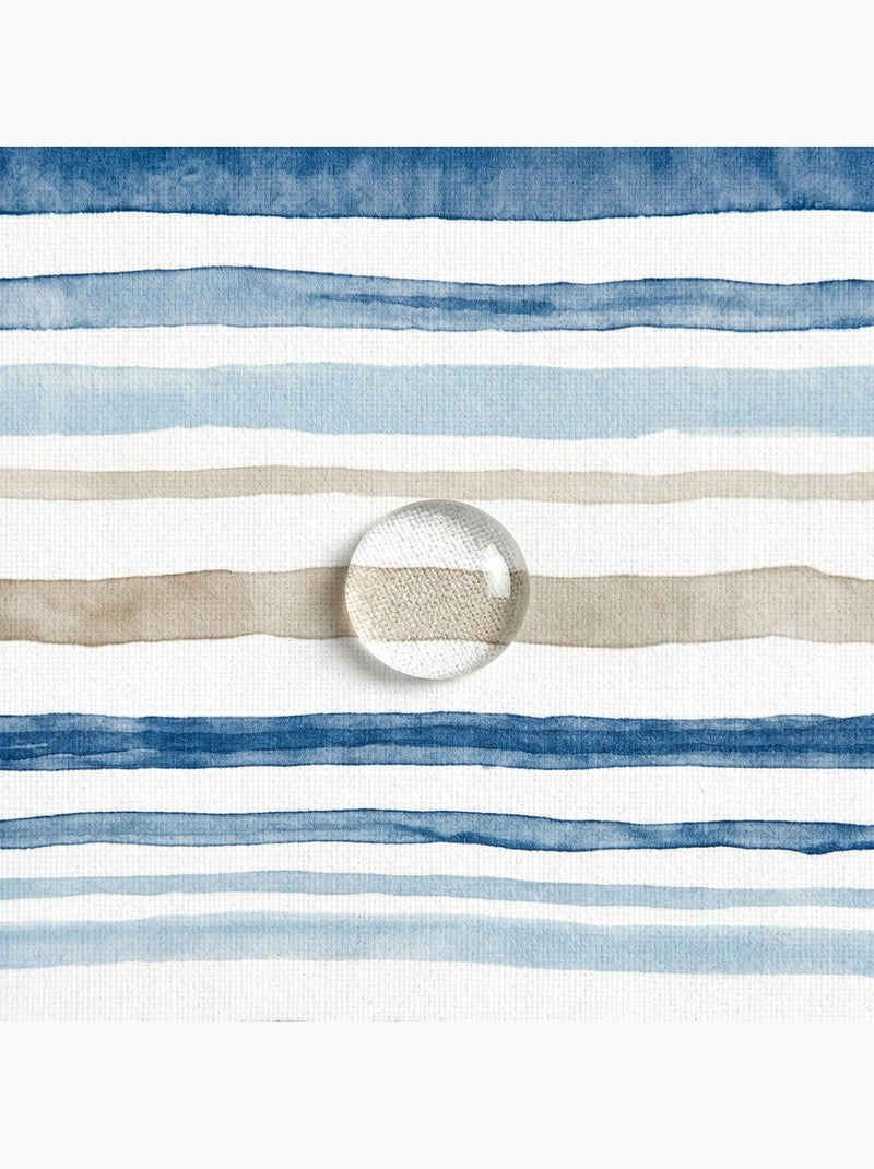 Nappe imprimée anti-taches style méditerranéen, motif rayé - Gamusi Bleu - Kiabi